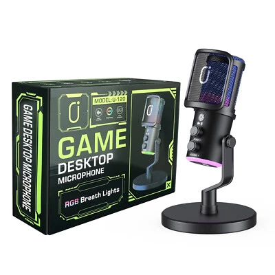 JYX U-120 RGB USB-Gaming-Mikrofon für PC, PS5 und Mac/Streaming-Podcast-Mikrofon