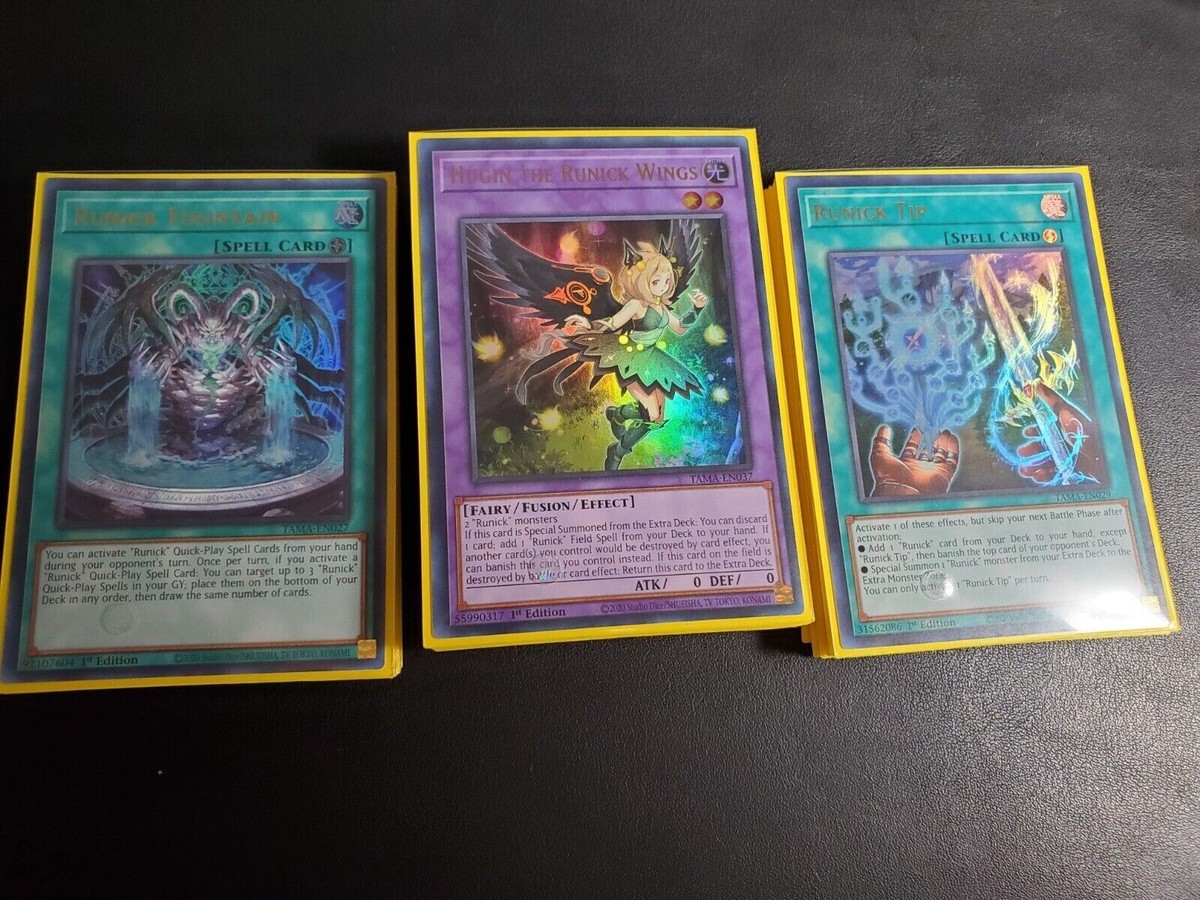 Yu-Gi-Oh! Complete Runick Stun Deck! Sleipnir Hugin Fountain Tip Skill +  Bonus! | eBay