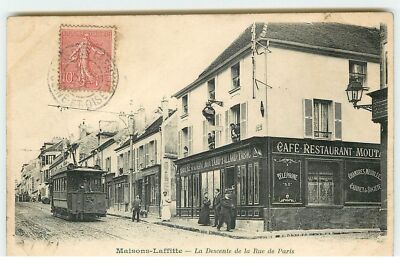 MAISONS-LAFFITTE - La Descente de la Rue de Paris - Café-Restaurant Mout - 7212