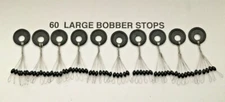 BOBBER STOPPERS ( BLACK 60 PCS 10 RINGS) SIZE LARGE oval stops, running out fast