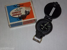 VINTAGE 1960-70S THE A LINE PLASTIC LENSATIC COMPASS IN BOX