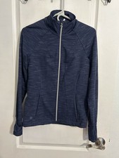 Athleta Women's Blue Full Zip Jacket Thumbholes Activewear Size S