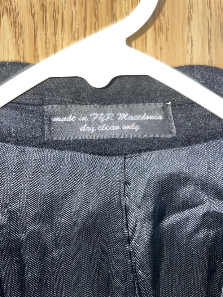 Vintage Cricketeer Cashmere Coat Mens 40R Black Trench Cashmere double breasted - Image 2 of 4