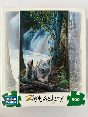Mega Puzzles 500 Piece Puzzle Evening Song 2014 Wolves Howling Waterfall