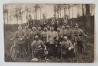 Postcard photo group picture Landwehr soldiers with bicycle and on horseback WW1 1914