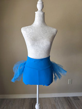Balera Child Large Blue Dance Costume Shorts With Tulle Tutu On Backside