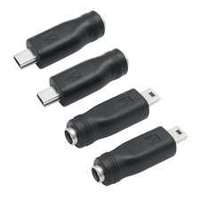 4 PCS DC 5.5mm x 2.1mm to Mini USB Adapter 5V DC 5521 Female to Mini Male