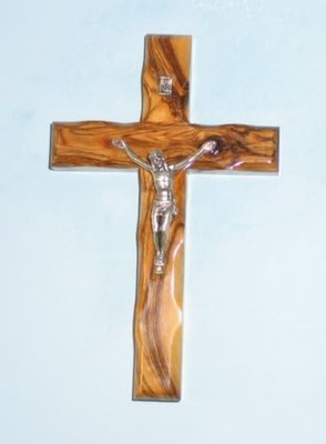 Wall Cross Crucifix - Olive Wood 5-Inch - Bethlehem Holy Land Jerusalem Decor