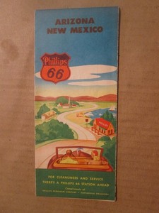 Phillips 66 Road Map of Arizona and New Mexico 1947