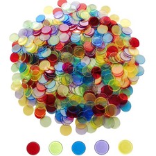 Yuanhe 500 Pieces 3/4 Inch Transparent Counting Chips for inch, Mixed