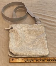 Borsa a tracolla Borbonese in nylon beige avorio Made in Italy