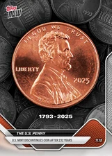 2025 Topps NOW US Penny 1 Cent Discontinued Card - IN HAND