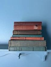 Vintage & Antique Fall Colored Books For Decor Brown, Orange, Green 