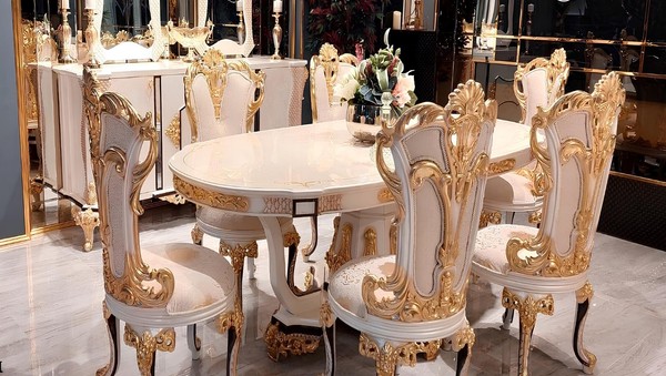 Tisch Luxus Esszimmertisch Esstisch Esszimmer Holz Tische Barock Ess MöBel Neu-image