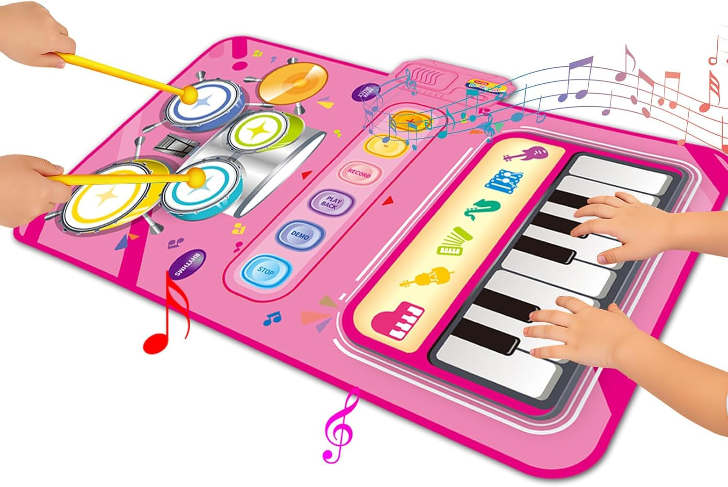 Toys for 1 Year Old Girl Gift,2 in 1 Piano Mat Montessori To