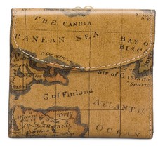 Patricia Nash Reiti Kisslock Wallet European Map Leather RFID-Blocking 4.75x4.5
