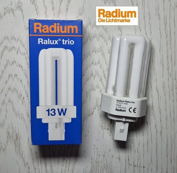 Radium Ralux Trio 13W 21 - 840 Kaltweiß White Kompaktleuchtstofflampe Gx24D-1 2P-image