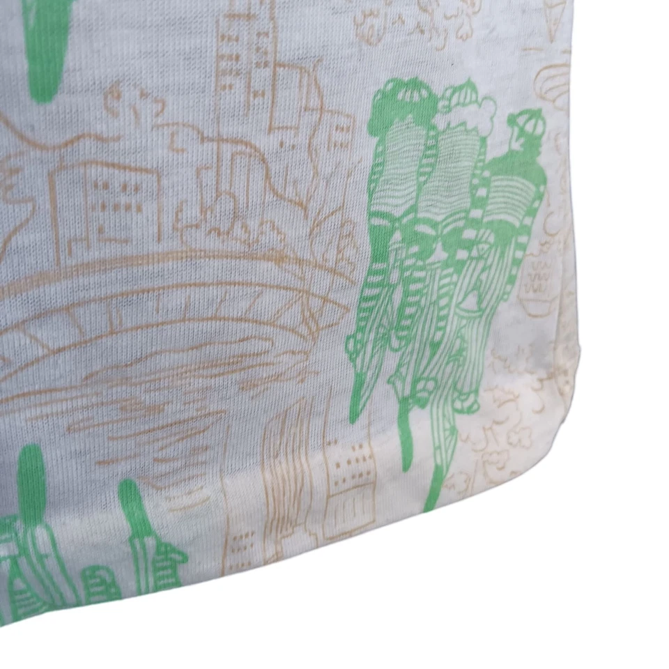 Small Vintage T-shirt Tank Top Sleeveless Green Bicycle Print Single Stitch - Image 3 of 4