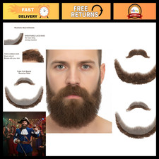Realistic Full Fake Beard - Human Hair, Natural Look, Cosplay Accessory