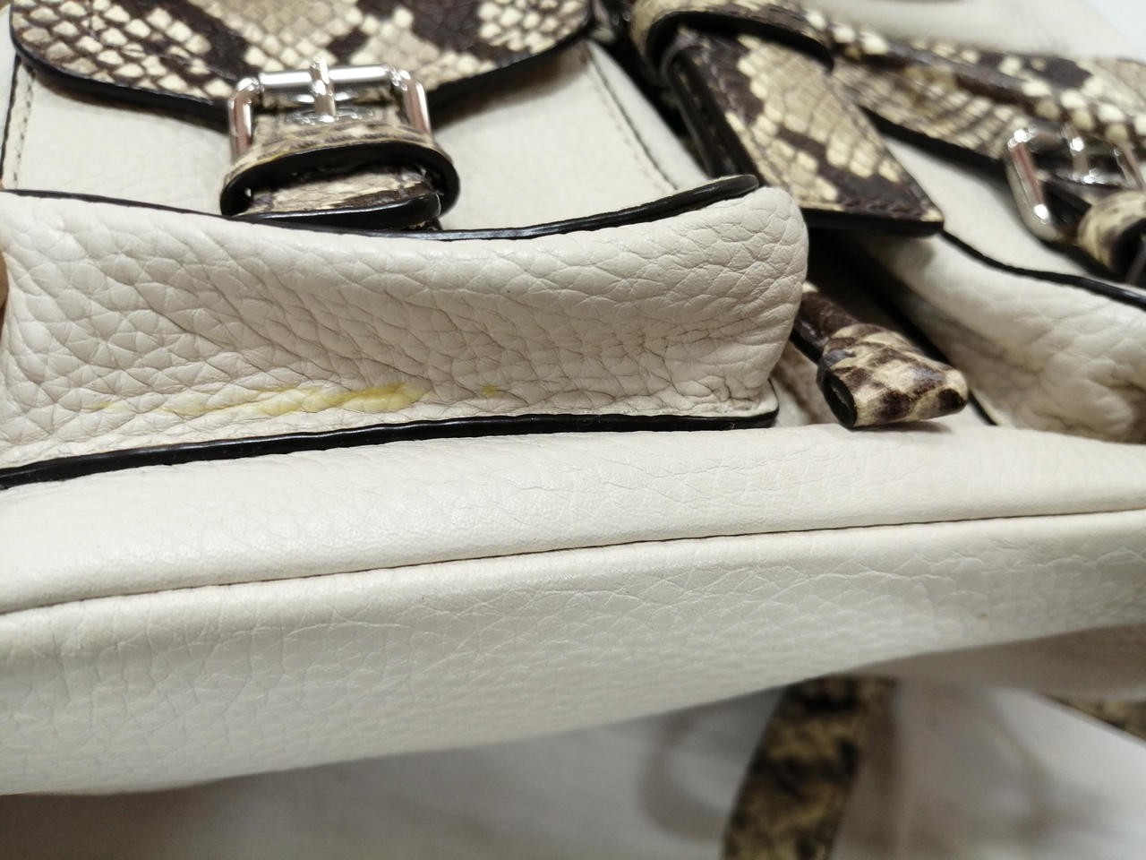 Python Embossed Mini Backpack Michael Kors White … - image 14
