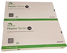 Molnlycke 39582100 4 X 8 in. Mepilex Border AG Foam Dressing with Silver, Pack o