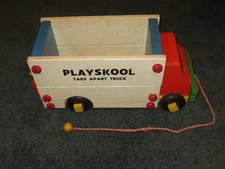 EARLY VINTAGE PLAYSKOOL TAKE APART TRUCK - WOODEN - VERY CLEAN ORIGINAL TRUCK