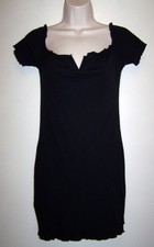 SHEIN Women's Black Pullover Shirt Dress Short Sleeves Scoop V-Neck Size XL