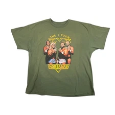The Four Horsemen Wrestling Graphic T-Shirt Olive Green XL Retro Style