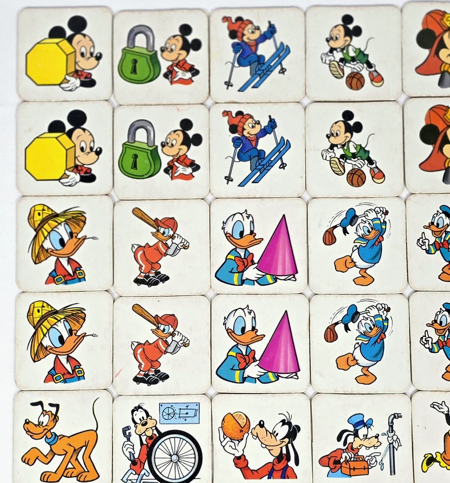 1990 Mickey Mouse Memory Tile Game Milton Bradley Complete Set 62 pieces Vintage - Image 3 of 4