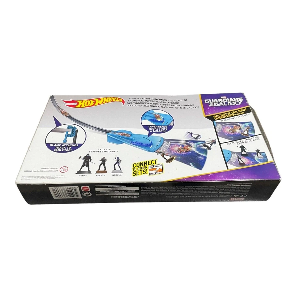 Marvel Hot Wheels Guardianes de la Galaxia Rocket's Tailspin Taildown Track Set Foto 3 de 4
