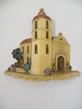Vtg Burwood Mission Church Resin Wall Plaque Hanging 3291-1A Made in USA 1993