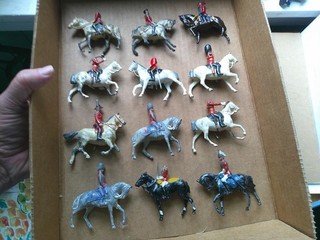 Britains & similar Mounted figures lot of 12 Yard sale lead 54mm vintage