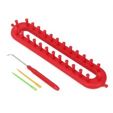 Red Scarf Knitting Loom Kit with Needle DIY Craft Tool