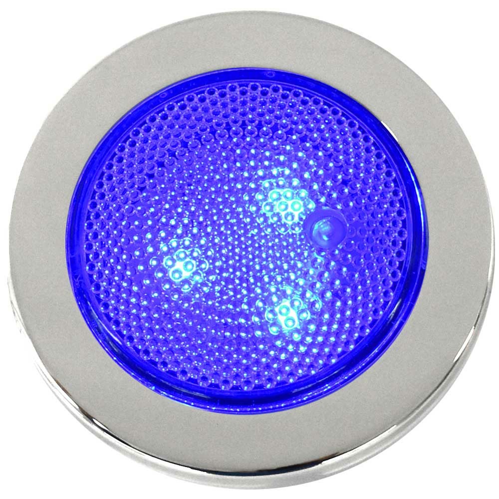 ITC Marine Boat Push Lens Courtesy Light 69331SS-3-BL-SR | SS Blue