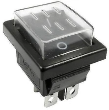 Waterproof On/Off Large Black Rectangle Rocker Switch + Cover Car Dash DPST 12V