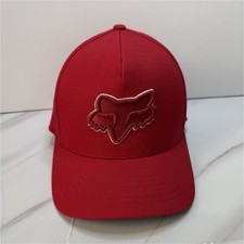 Fox Men s Red Solid Stretch Flexfit Baseball Cap Hat, Size S/M Casual