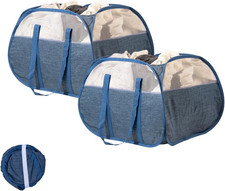 Collapsible Laundry Basket, 90L Foldable Pop-up Laundry Hamper with Reinforced H