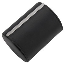 Black Necktie Neck Tie Storage Case Travel Gift Box Cylinder Shape W2E17027