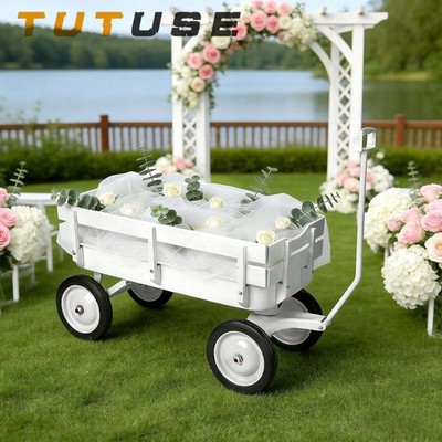 Pull Along Wagon,Wagon All-Terrain Wedding Wagon, Removabl ,Big Tires Wide Grip