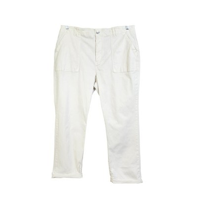 Anthropologie Pilcro Womens Utility Slim Straight Leg Pants Size 34 White Cuffed