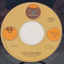 Todd Rundgren We Got To Get / I Saw The Light 7" 45rpm M- Vinyl 70's Record 45