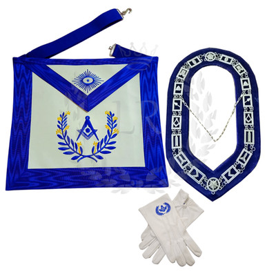 Masonic Regalia Blue Lodge Senior Deacon Faux Leather Apron Set Embroidered