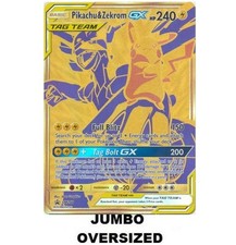 Pikachu & Zekrom GX SM248 Holo Rare JUMBO Tag Team Promo Vintage Pokemon Card NM