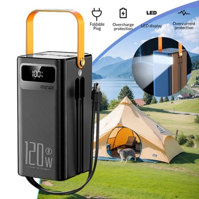 Portable 70000mAh 120W Power Bank Large Capacity External Battery Fast Charging