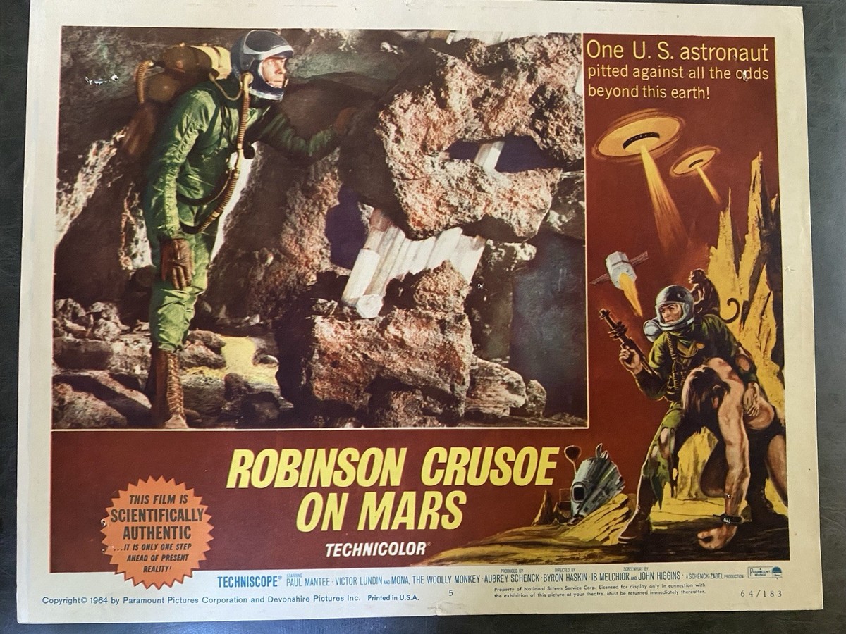 ROBINSON CRUSOE ON MARS 1964 Original Vintage Lobby Card with Paul