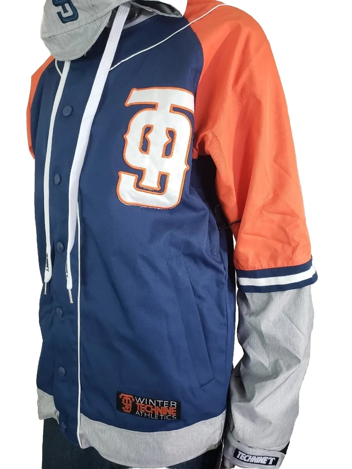 Chaqueta de snowboard Technine Big Leagues para hombre XL azul marino/gris atlético/naranja Foto 3 de 4