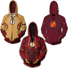 Flash Red Hoodie Shazam Billy Batson Jacket Sweatshirt Cosplay Superhero Costume