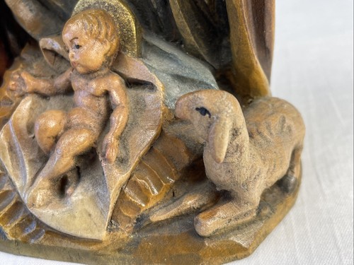 Vintage Oswald Demetz Deur Hand Carved & Painted Italian Nativity Crèche RARE!!! - Picture 4 of 23