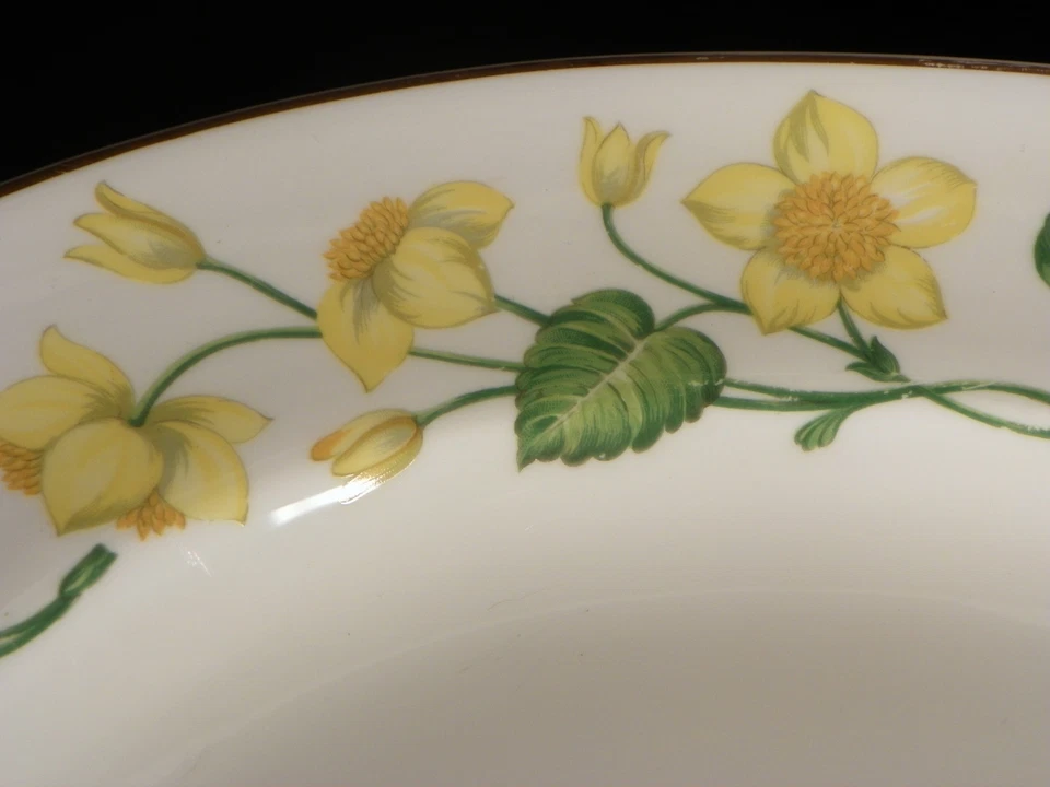 Wedgwood KINGCUP 大号椭圆形肉盘 17 英寸亮黄色黄油杯花 — 第 3/4 张图片