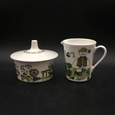 FIGGJO MARKET MINI CREAM PITCHER & COVERED SUGAR BOWL SET CH7093
